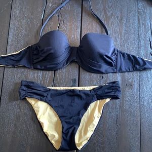A.Ché gold and black bikini set